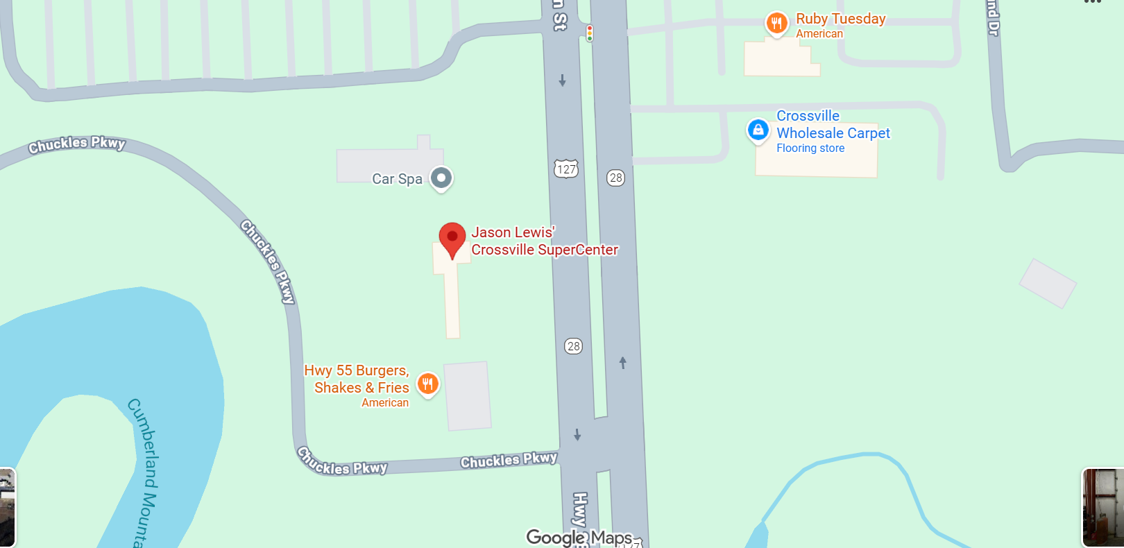 Jason Lewis Crossville Supercenter location on Google Maps