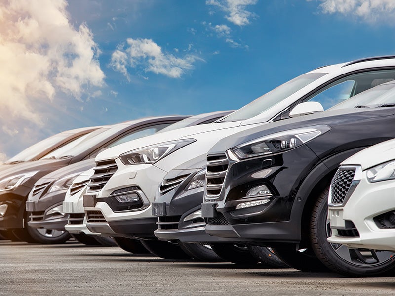 row of cars at Jason Lewis Crossville Supercenter in Crossville TN